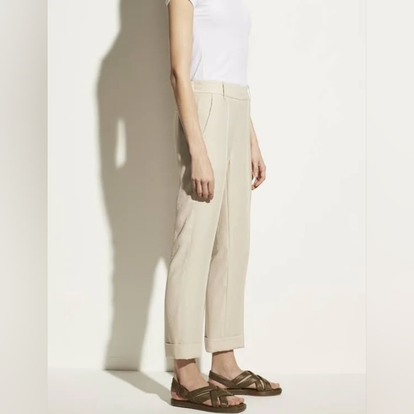 Vince Cuffed Tapered Pull-On Pant in Sandstone Crepe, XS - Picture 7 of 16
